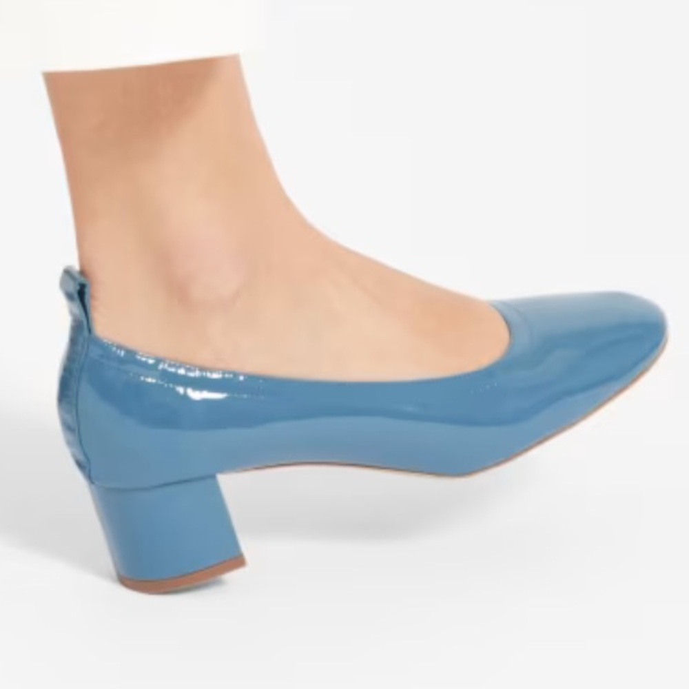 Everlane Blue Patent Leather Day Heel